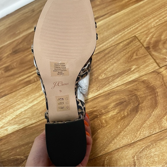 J. Crew Odette Strappy Block Heel Sandals in Leopard Suede Sz 8.5  and 9 Retro - Picture 9 of 9